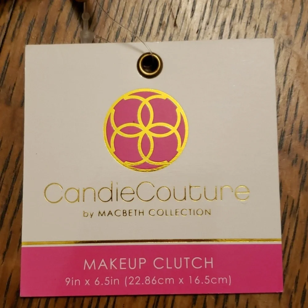 NWT Makeup Clutch, Canvas & Gold